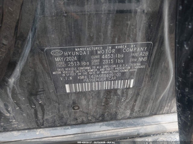 Продажа на аукционе авто 2024 Hyundai Sonata Sel, vin: KMHL14JA6RA409101, номер лота: 45828137