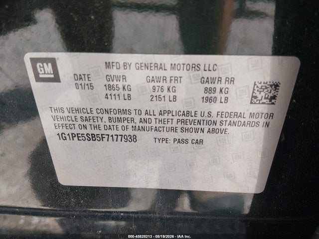 Chevrolet Cruze 2lt Auto 2015 1G1PE5SB5F7177938 Image 9