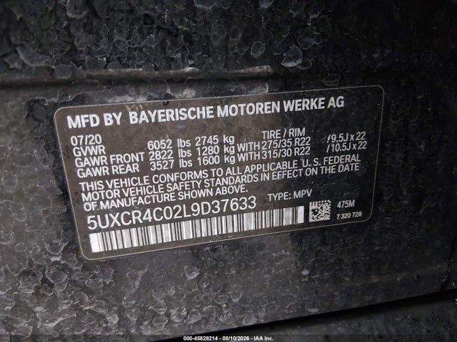 5UXCR4C02L9D37633 BMW X5 Sdrive40i