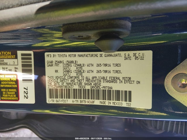 3TYCZ5AN8NT083437 Toyota Tacoma Trd Off Road