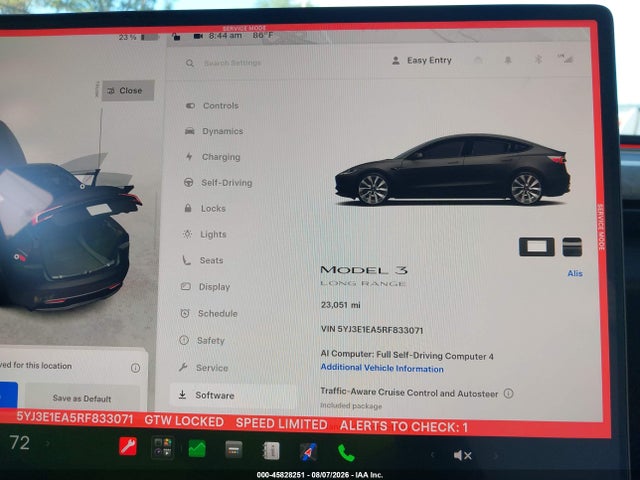 45828251 :رقم المزاد ، 5YJ3E1EA5RF833071 vin ، 2024 Tesla Model 3 Long Range Dual Motor All-wheel Drive/rear-wheel Drive مزاد بيع