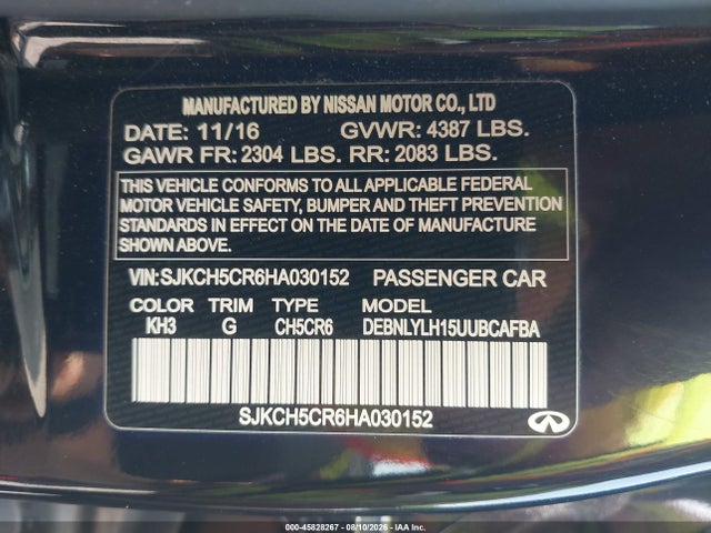 Продажа на аукционе авто 2017 Infiniti Qx30 Premium, vin: SJKCH5CR6HA030152, номер лота: 45828267