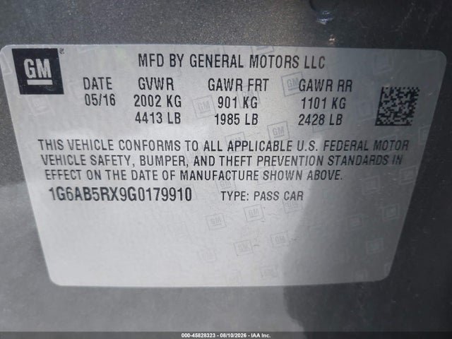 Продажа на аукционе авто 2016 Cadillac Ats Luxury Collection, vin: 1G6AB5RX9G0179910, номер лота: 45828323