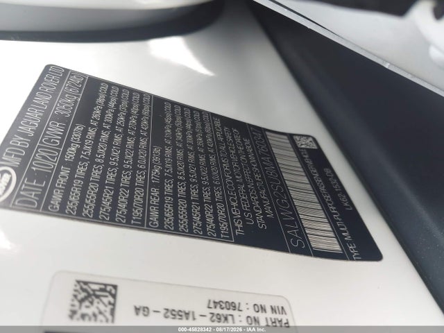 Aukcja sprzedaży 2021 Land Rover Range Rover Sport Se Mhev, vin: SALWG2SU8MA760347, numer aukcji: 45828342