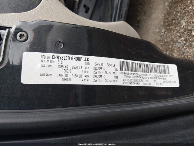 2012 Chrysler Town & Country Touring მანქანა იყიდება აუქციონზე, vin: 2C4RC1BG0CR162543, აუქციონის ნომერი: 45828655