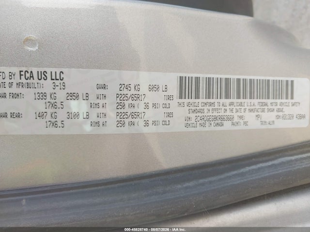 Dodge Grand Caravan Gt 2019 2C4RDGEG8KR663660 Image 9