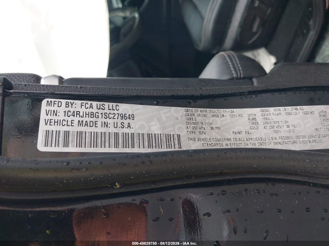2025 Jeep Grand Cherokee Limited 4x4 მანქანა იყიდება აუქციონზე, vin: 1C4RJHBG1SC279649, აუქციონის ნომერი: 45828750