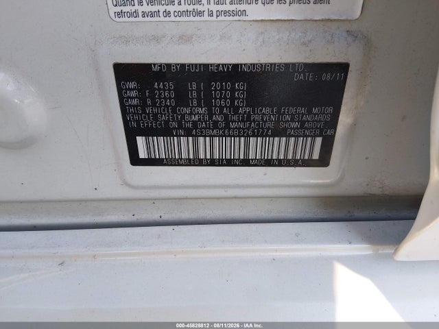 Aukcja sprzedaży 2011 Subaru Legacy 2.5i Limited, vin: 4S3BMBK66B3261774, numer aukcji: 45828812