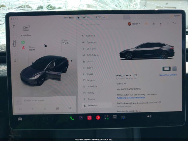 Продаж на аукціоні авто 2025 Tesla Model 3 Long Range Rear-wheel Drive/standard Rear-wheel Drive, vin: 5YJ3E1EA6SF917079, номер лоту: 45828840