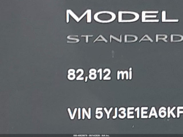 45828879 :رقم المزاد ، 5YJ3E1EA6KF307084 vin ، 2019 Tesla Model 3 Long Range/mid Range/standard Range/standard Range Plus مزاد بيع