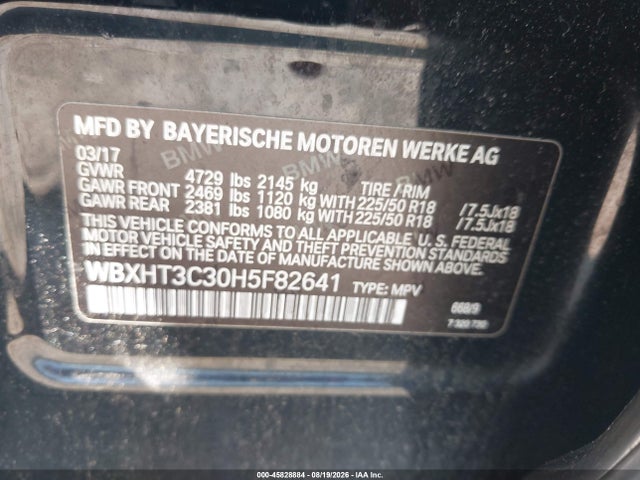 Продаж на аукціоні авто 2017 Bmw X1 Xdrive28i, vin: WBXHT3C30H5F82641, номер лоту: 45828884