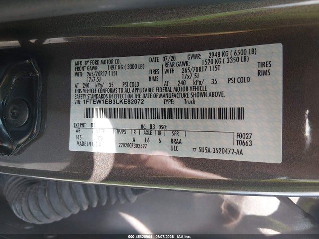 1FTEW1EB3LKE82072 Ford F-150 Xl