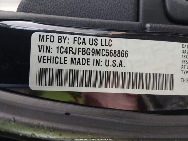 2021 Jeep Grand Cherokee Limited 4x4 მანქანა იყიდება აუქციონზე, vin: 1C4RJFBG9MC568866, აუქციონის ნომერი: 45828923
