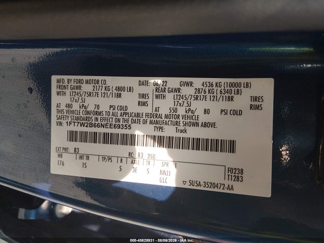 Ford F-250 Xl 2022 1FT7W2B66NEE69355 Image 9