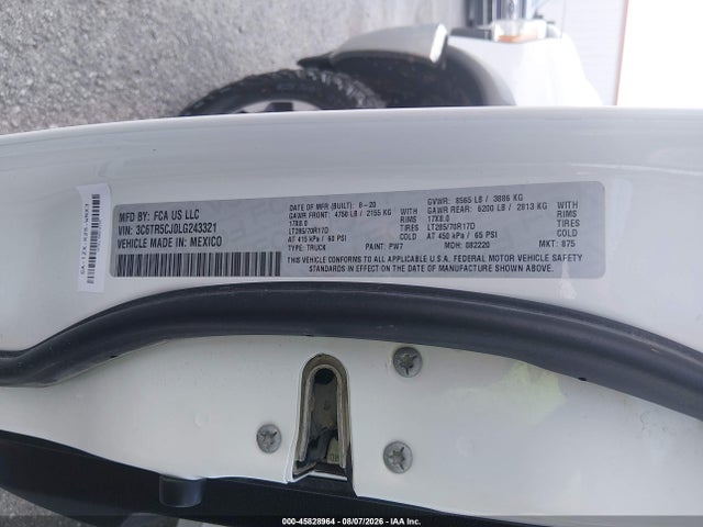 3C6TR5CJ0LG243321 RAM 2500 Tradesman 4x4 6&#039;4 Box