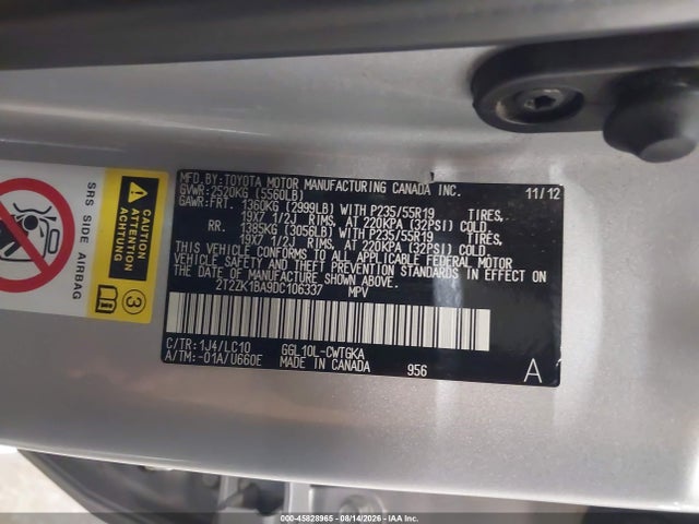 Продаж на аукціоні авто 2013 Lexus Rx 350, vin: 2T2ZK1BA9DC106337, номер лоту: 45828965