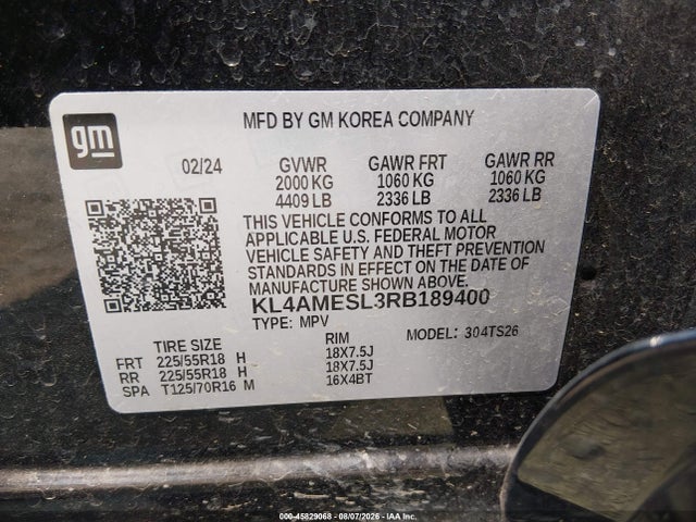 2024 Buick Encore Gx Sport Touring Awd მანქანა იყიდება აუქციონზე, vin: KL4AMESL3RB189400, აუქციონის ნომერი: 45829068
