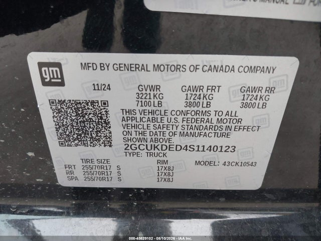 2GCUKDED4S1140123 Chevrolet Silverado 1500 4wd Standard Bed Lt