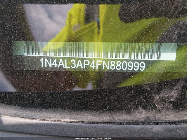 Aukcja sprzedaży 2015 Nissan Altima 2.5 Sl, vin: 1N4AL3AP4FN880999, numer aukcji: 45829281