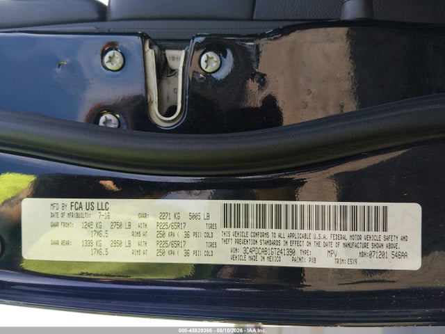 Продажа на аукционе авто 2016 Dodge Journey Se, vin: 3C4PDCAB1GT241390, номер лота: 45829366