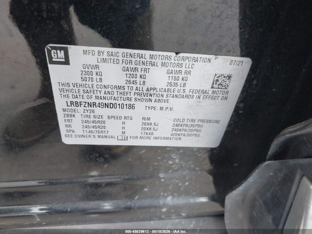 Aukcja sprzedaży 2022 Buick Envision Fwd Essence, vin: LRBFZNR49ND010186, numer aukcji: 45829612