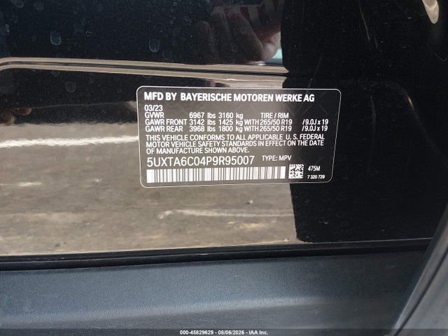 2023 Bmw X5 Phev Xdrive45e მანქანა იყიდება აუქციონზე, vin: 5UXTA6C04P9R95007, აუქციონის ნომერი: 45829629