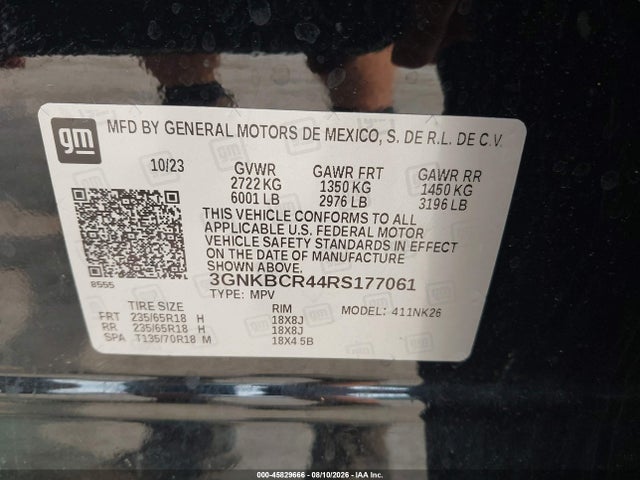 45829666 :رقم المزاد ، 3GNKBCR44RS177061 vin ، 2024 Chevrolet Blazer Fwd 2lt مزاد بيع