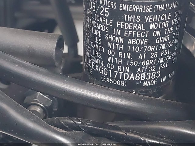 Kawasaki EX500 2026 ML5EXGG17TDA80383 Image 10