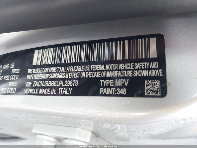Aukcja sprzedaży 2020 Jeep Renegade Latitude 4x4, vin: ZACNJBBB6LPL29679, numer aukcji: 45829800