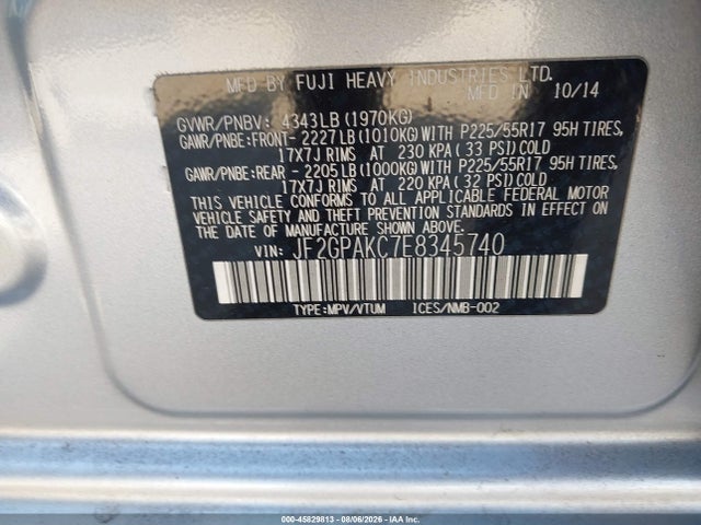 JF2GPAKC7E8345740 Subaru Xv Crosstrek 2.0i Limited