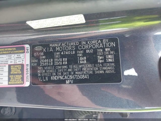Продаж на аукціоні авто 2017 Kia Sportage Ex, vin: KNDPNCAC8H7150841, номер лоту: 45829843