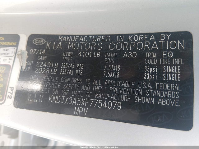 Aukcja sprzedaży 2015 Kia Soul !, vin: KNDJX3A5XF7754079, numer aukcji: 45829848