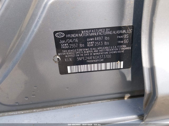 Hyundai SONATA SE 2016 5NPE24AF6GH373700 Image 9