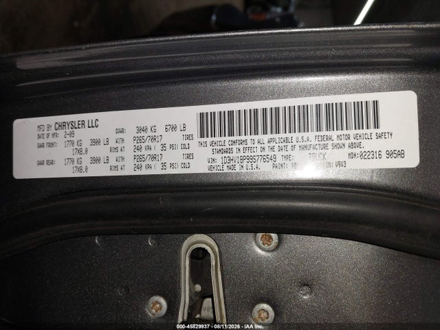 Продажа на аукционе авто 2009 Dodge Ram 1500 St, vin: 1D3HV18P99S776549, номер лота: 45829937