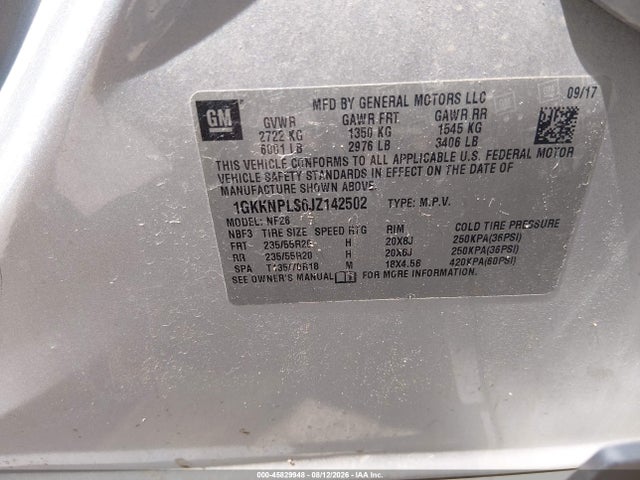 Продаж на аукціоні авто 2018 Gmc Acadia Denali, vin: 1GKKNPLS6JZ142502, номер лоту: 45829948