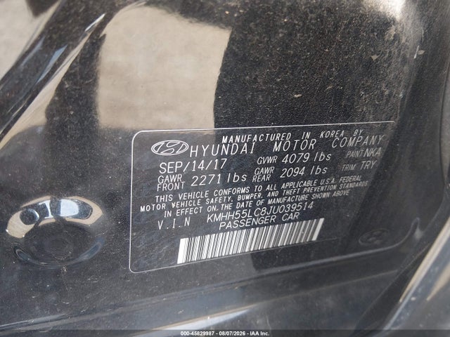 Продажа на аукционе авто 2018 Hyundai Elantra Gt Sport, vin: KMHH55LC8JU039514, номер лота: 45829987