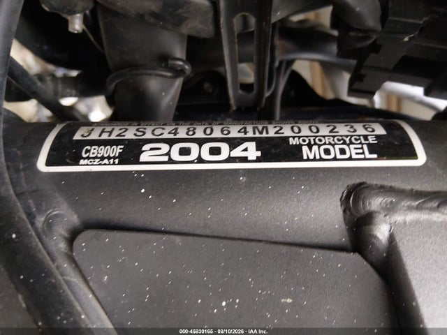 Aukcja sprzedaży 2004 Honda Cb900 F, vin: JH2SC48064M200236, numer aukcji: 45830165