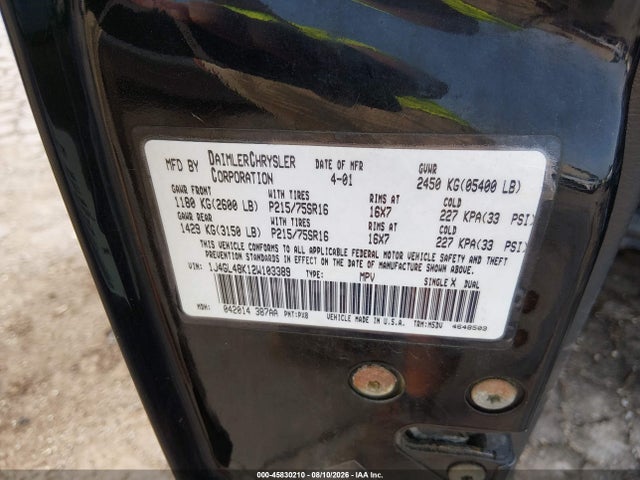 Продажа на аукционе авто 2002 Jeep Liberty Sport, vin: 1J4GK48K82W103389, номер лота: 45830210