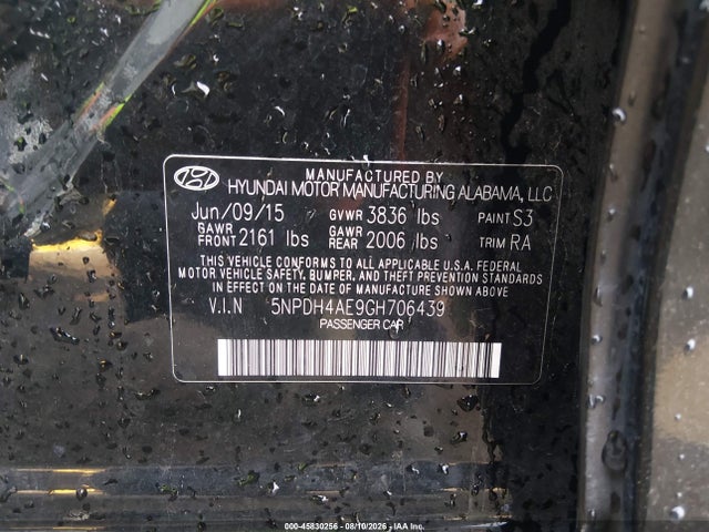 5NPDH4AE9GH706439 Hyundai ELANTRA SE