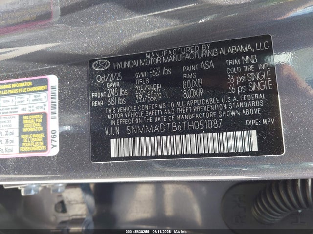 45830259 :رقم المزاد ، 5NMMADTB6TH051087 vin ، 2026 Genesis Gv70 2.5t مزاد بيع