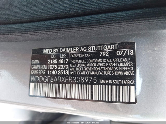 45830288 :رقم المزاد ، WDDGF8ABXER308975 vin ، 2014 Mercedes-benz C 300 Sport 4matic مزاد بيع