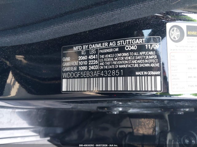 45830292 :رقم المزاد ، WDDGF5EB3AF432851 vin ، 2010 Mercedes-benz C 300 Sport مزاد بيع