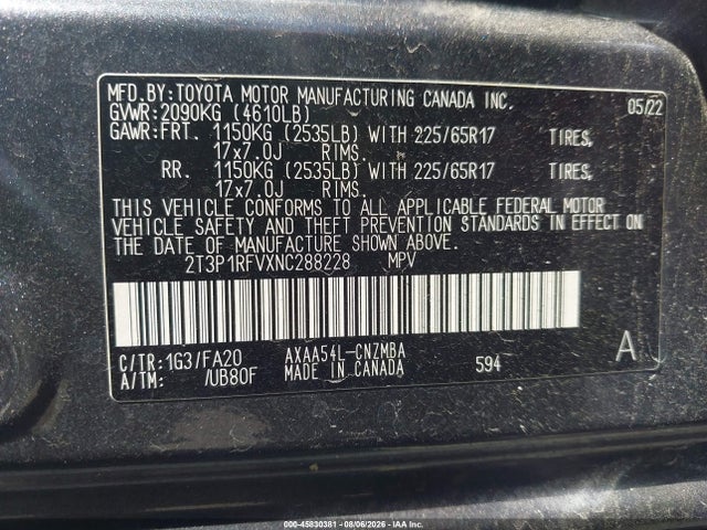 Toyota Rav4 Xle 2022 2T3P1RFVXNC288228 Image 9