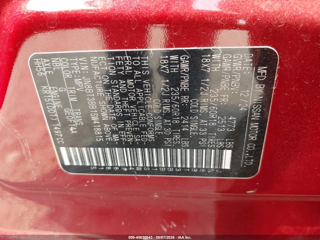JN8BT3BB1SW418815 Nissan Rogue Sv Intelligent Awd