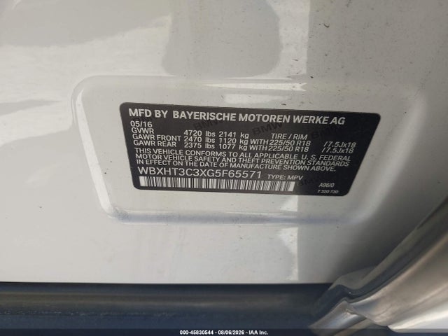 Продажа на аукционе авто 2016 Bmw X1 Xdrive28i, vin: WBXHT3C3XG5F65571, номер лота: 45830544