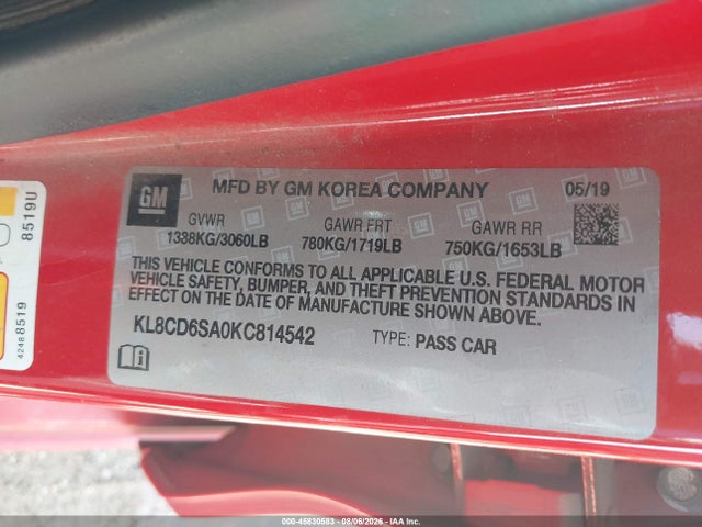 Chevrolet Spark 1lt Cvt 2019 KL8CD6SA0KC814542 Image 9
