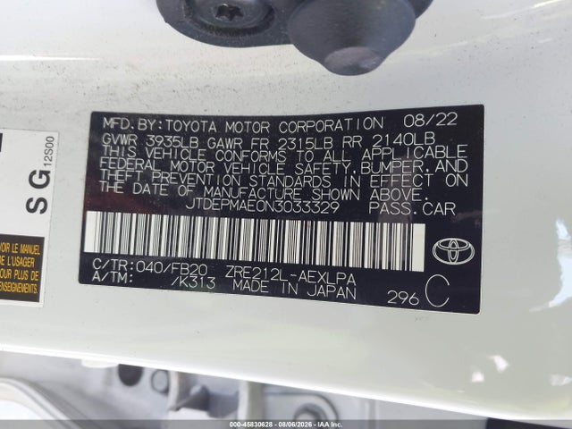 Toyota COROLLA LE 2022 JTDEPMAE0N3033329 Image 9