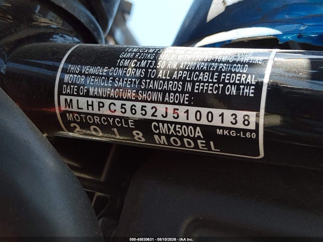 Honda Cmx500 A 2018 MLHPC5652J5100138 Image 10