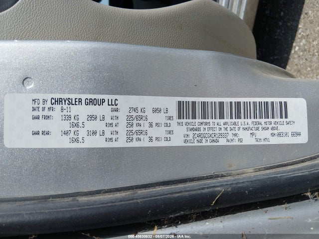 Продажа на аукционе авто 2012 Dodge Grand Caravan Sxt, vin: 2C4RDGCGXCR129337, номер лота: 45830632
