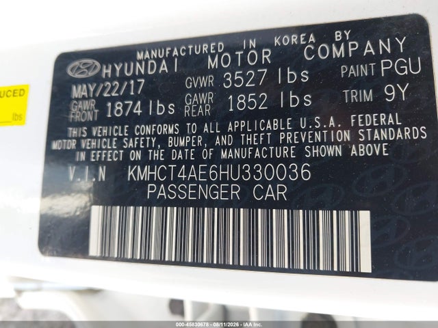 Hyundai ACCENT SE 2017 KMHCT4AE6HU330036 Image 9
